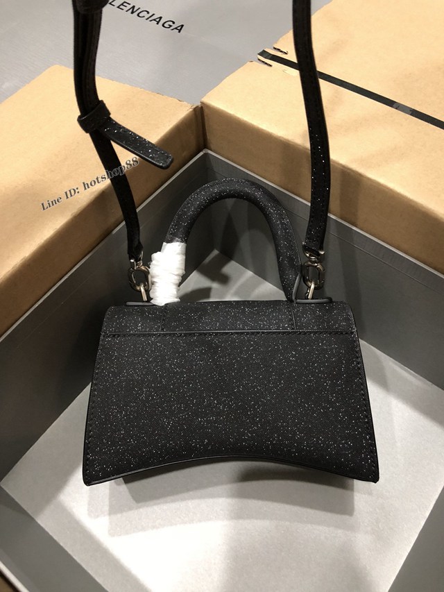 Balenciaga專櫃爆款滿天星小號黑色手提女包 巴黎世家Hourglass沙漏包 fyj1609